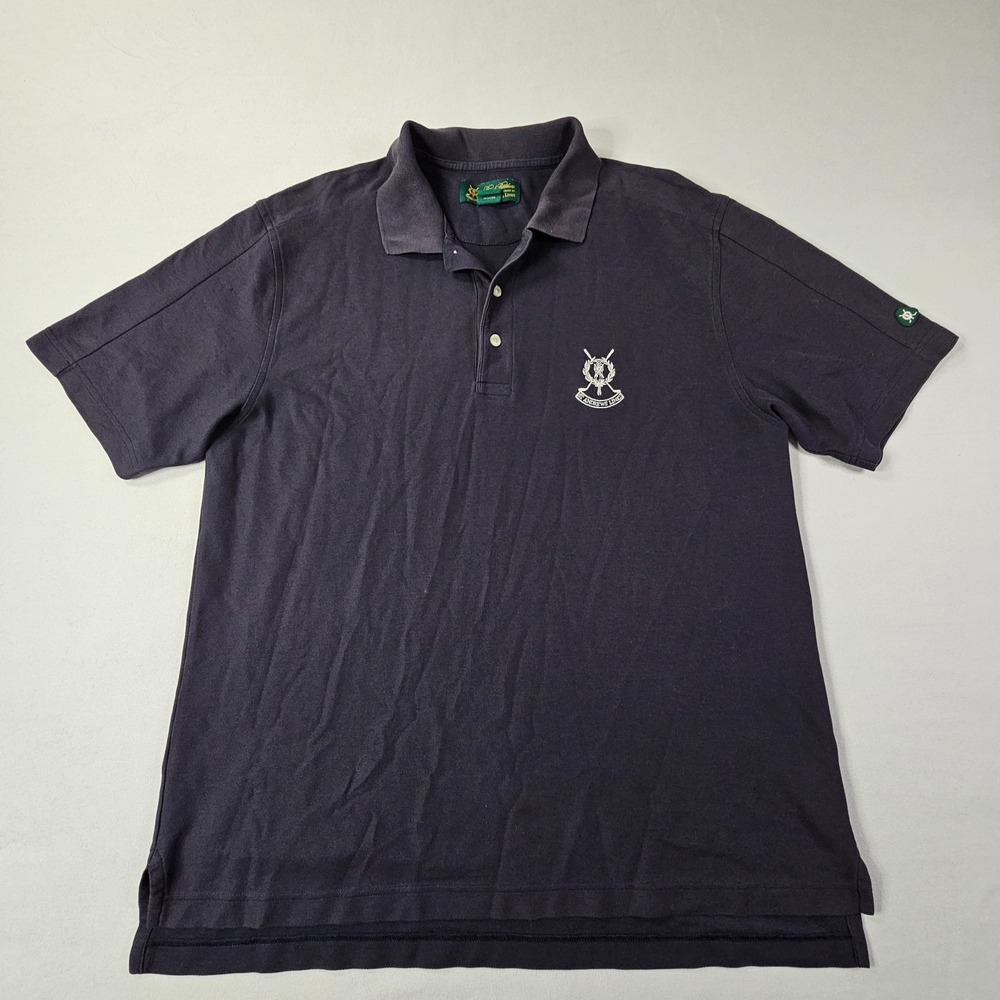 Brooks Brothers St Andrews Links Blue Short Sleeve Polo Shirt Men's L